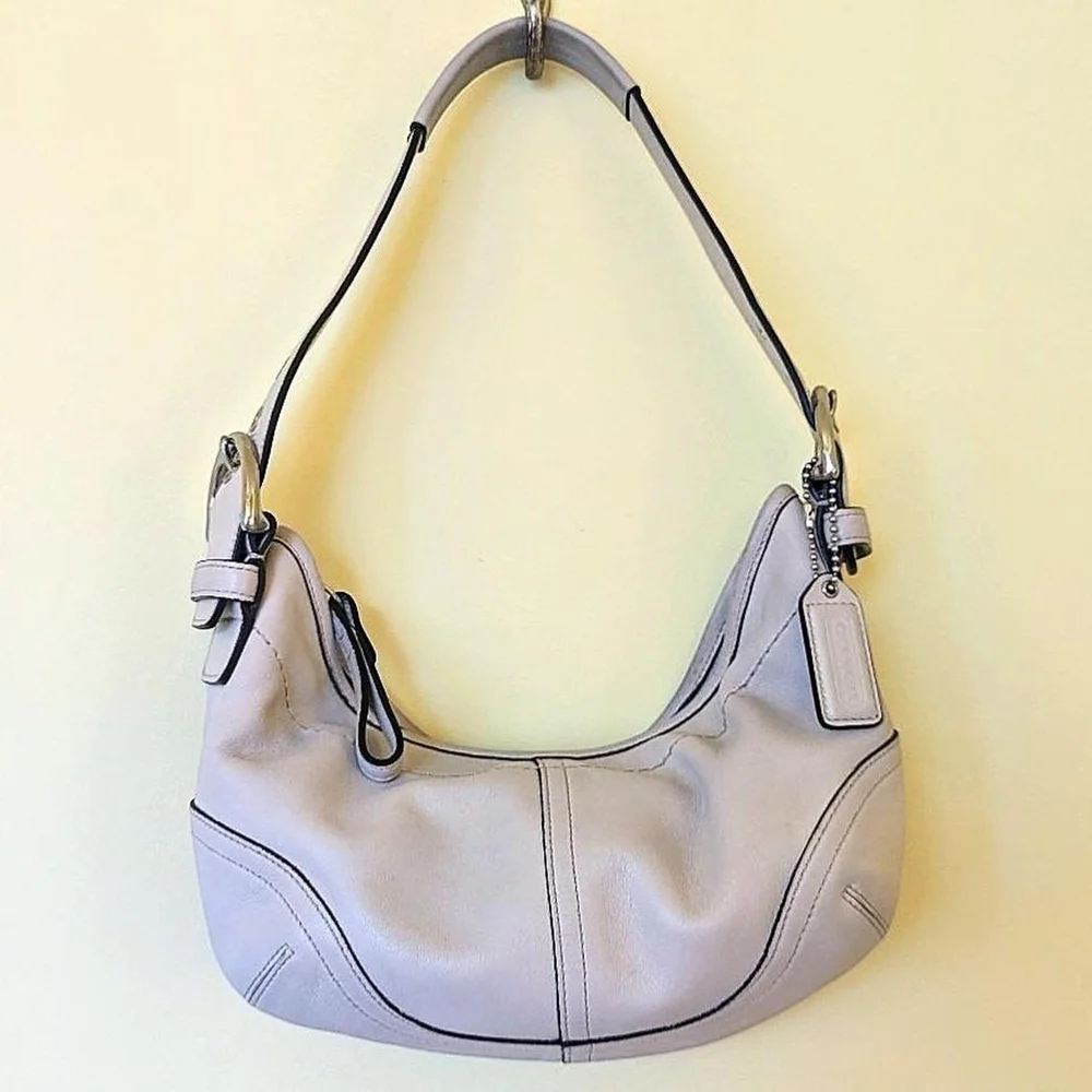 Y2K Vintage Coach Soho Mini Hobo In Cream Leather